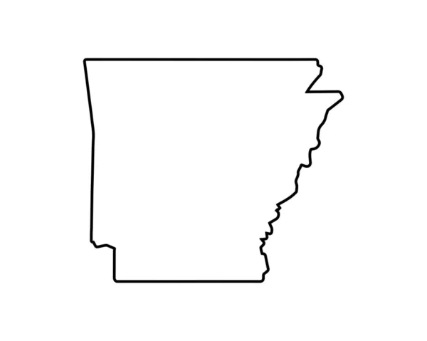 Mapa Estatal Arkansas Mapa Estatal Estados Unidos Arkansas Delinear Símbolo — Vector de stock