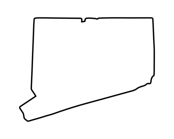 Connecticut Állam Térképe Amerikai Államtérkép Connecticut Körvonal Szimbólum Retro Tipográfia — Stock Vector
