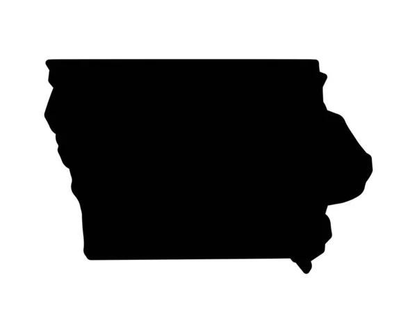 Mapa Del Estado Iowa Mapa Estatal Estados Unidos Símbolo Silueta — Vector de stock