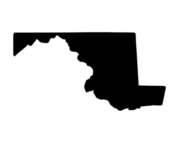 Marylands Delstatskarta Usa Delstatskarta Marylands Siluettsymbol Vektorillustration — Stock vektor