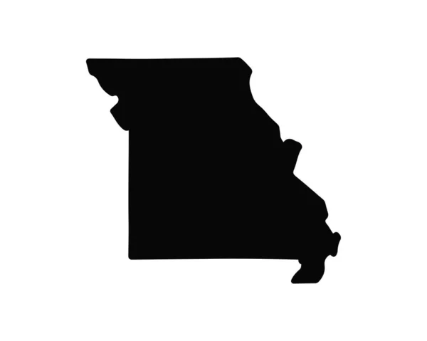 Mapa Del Estado Missouri Mapa Estatal Estados Unidos Símbolo Silueta — Vector de stock