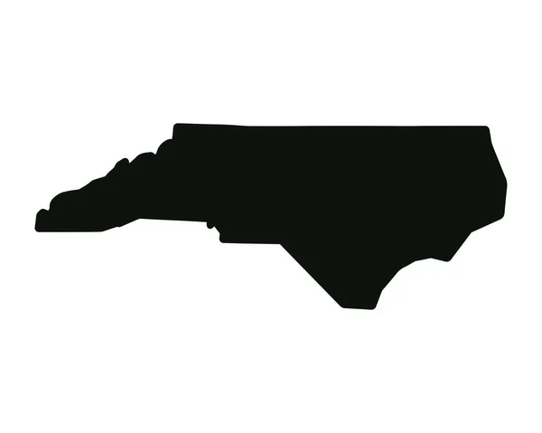 Mapa Estado Carolina Norte Mapa Estado Dos Eua Símbolo Silhueta — Vetor de Stock