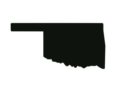 Oklahoma eyalet haritası. ABD eyalet haritası. Oklahoma siluet sembolü. Vektör illüstrasyonu
