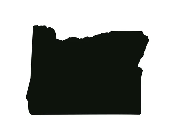 Mapa Del Estado Oregon Mapa Estatal Estados Unidos Símbolo Silueta — Vector de stock