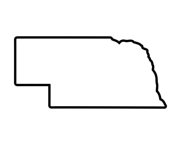 Carte État Nebraska Carte État Américain Symbole Contour Nebraska Illustration — Image vectorielle