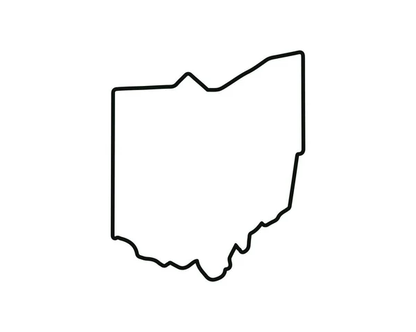 Карта Штату Огайо Державна Карта Сша Огайо Окреслює Символ Приклад — стоковий вектор