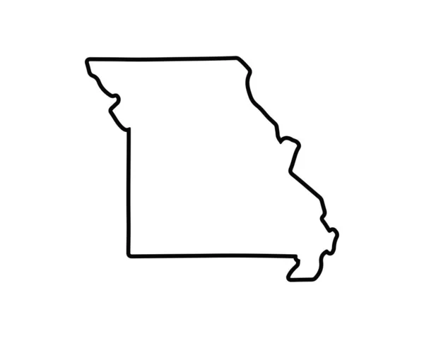 Карта Штату Міссурі Державна Карта Сша Міссурі Окреслює Символ Приклад — стоковий вектор