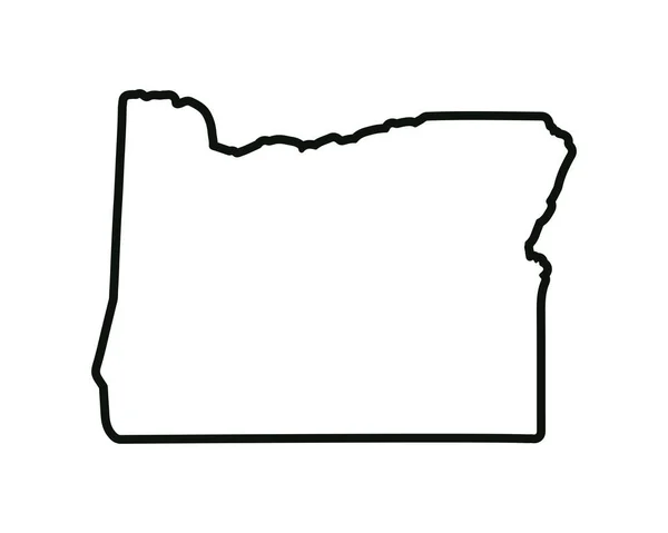 Карта Штату Орегон Державна Карта Сша Орегон Окреслює Символ Приклад — стоковий вектор