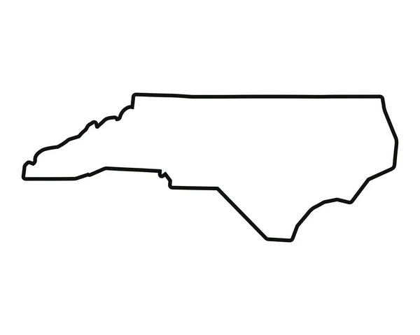 Mapa Del Estado Carolina Del Norte Mapa Estatal Estados Unidos — Vector de stock