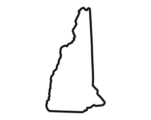 Carte État New Hampshire Carte État Américain Symbole Contour New — Image vectorielle