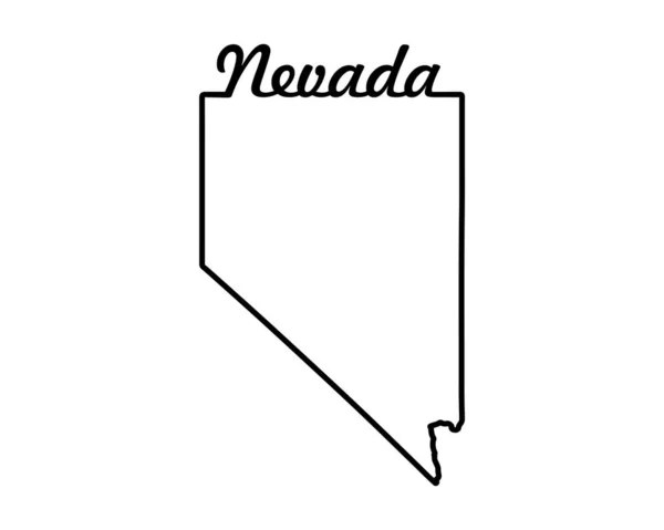 Mapa Del Estado Nevada Mapa Estatal Estados Unidos Esquema Del — Vector de stock