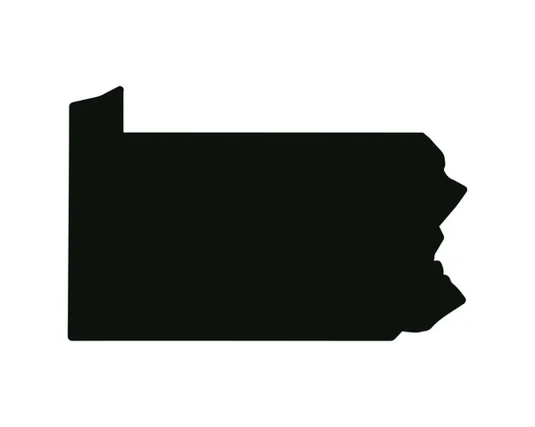 Pennsylvania Delstatskarta Usa Delstatskarta Pennsylvania Siluett Symbol Vektorillustration — Stock vektor