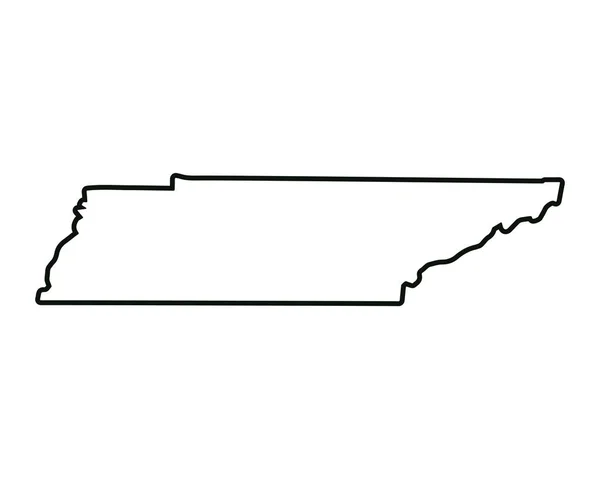 Tennessee Statskarta Usa Delstatskarta Tennessee Kontursymbol Vektorillustration — Stock vektor
