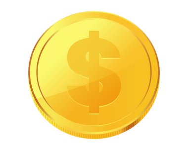 Döner altın sikke. Altın para. Kumar oyunlarına, piyangoya, bankaya ya da finansal resimlere başvurulabilir. Video oyunu ödülleri, kurdeleler için kullanılabilir. Vektör illüstrasyonu.