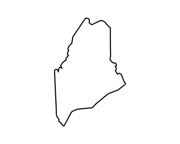 Een Kaart Van Maine State Amerikaanse Staatskaart Maine Outline Symbool — Stockvector