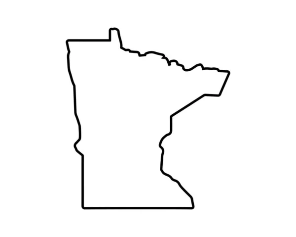 Карта Штату Міннесота Державна Карта Сша Міннесота Окреслює Символ Приклад — стоковий вектор