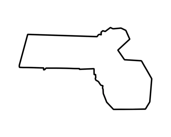 Massachusetts State Map Landkarte Umrissensymbol Von Massachusetts Vektorillustration — Stockvektor