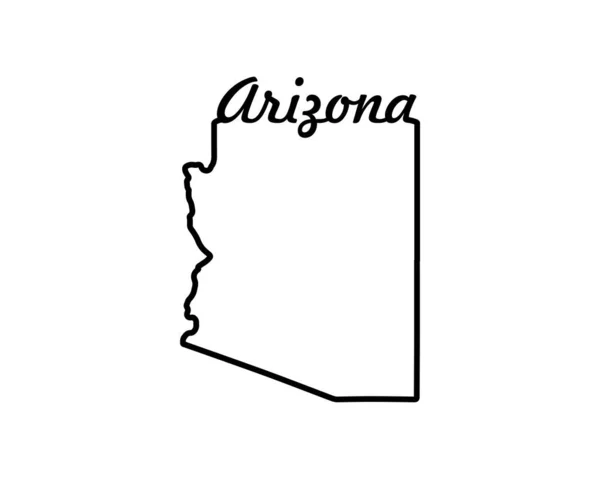Mapa Del Estado Arizona Mapa Estatal Estados Unidos Arizona Delinear — Vector de stock