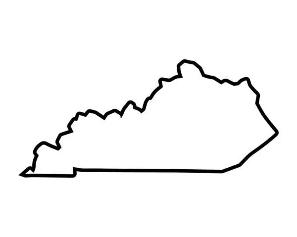 Mappa Statale Del Kentucky Mappa Statale Degli Stati Uniti Simbolo — Vettoriale Stock