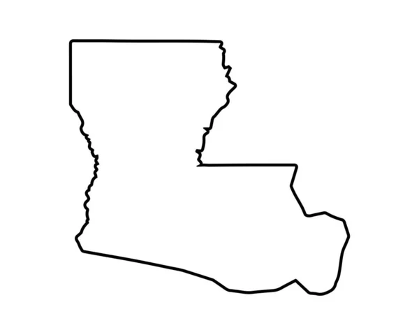 Louisianas Delstatskarta Usa Delstatskarta Louisiana Skisserar Symbol Vektorillustration — Stock vektor