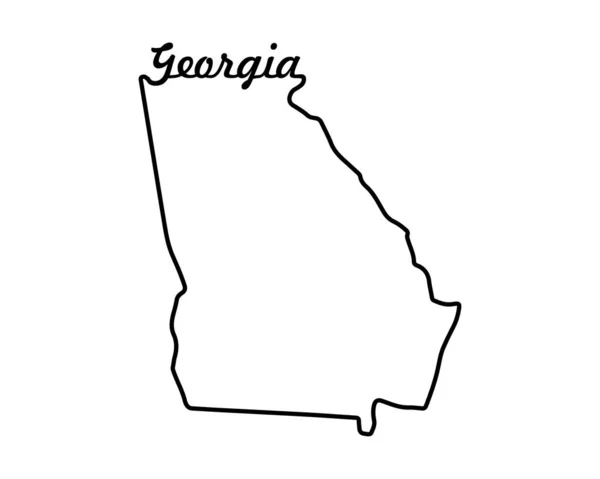 Mapa Estatal Georgia Mapa Estatal Estados Unidos Georgia Esboza Símbolo — Vector de stock