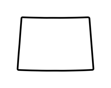 Wyoming eyalet haritası. ABD eyalet haritası. Wyoming ana hat sembolü. Vektör illüstrasyonu