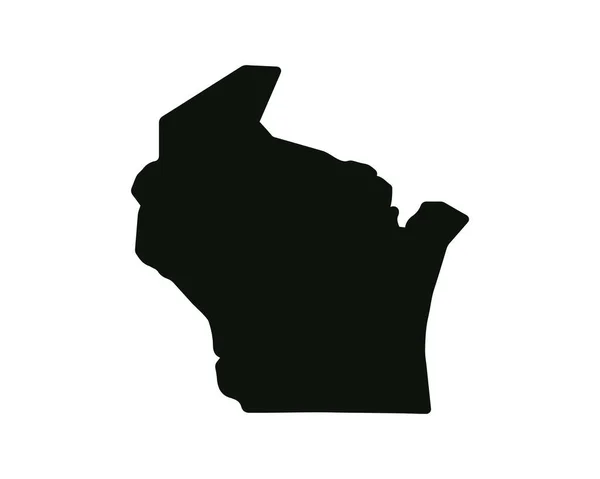 Mapa Estatal Wisconsin Mapa Estatal Estados Unidos Símbolo Silueta Wisconsin — Vector de stock