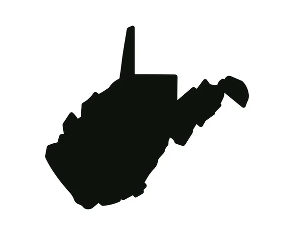 West Virginias Delstatskarta Usa Delstatskarta Västra Virginias Siluettsymbol Vektorillustration — Stock vektor