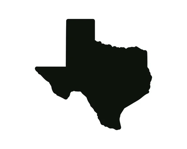 Mapa Estatal Texas Mapa Estatal Estados Unidos Símbolo Silueta Texas — Vector de stock