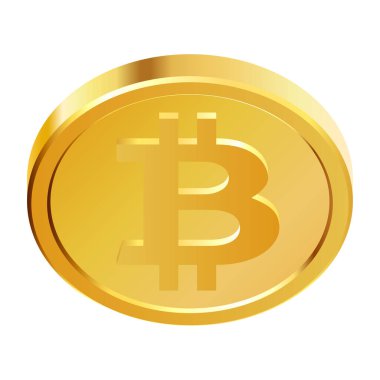 Dönen altın bitcoin paralar. Altın kripto para kripto para, para. Döndürme, 3 boyutlu bitcoin paralar. Vektör illüstrasyonu.