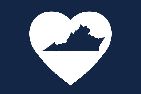 American State Heart Shape Virginia State Patriotic Heart Symbol Love — Stock Vector