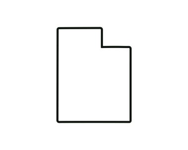 Utah eyalet haritası. ABD eyalet haritası. Utah ana hat sembolü. Vektör illüstrasyonu