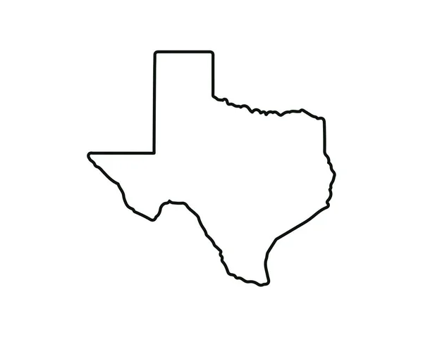 Teksas Eyalet Haritası Abd Eyalet Haritası Teksas Ana Hatları Vektör — Stok Vektör
