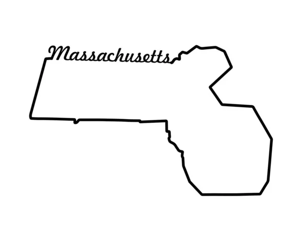 Massachusetts State Map State Map Massachusetts Outline Symbol Retro Typography — ストックベクタ