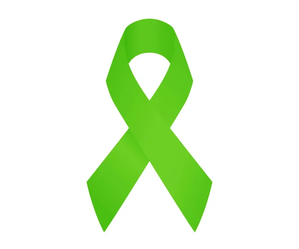Green Ribbon World Mental Health Day Vector Illustration Mental Health — Stock Vector