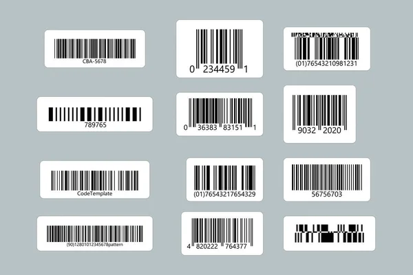 Set Linear Codes Code Stickers Isolated Background Vector Illustration — Vetor de Stock