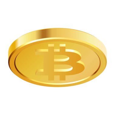 Dönen altın bitcoin paralar. Altın kripto para kripto para, para. Döndürme, 3 boyutlu bitcoin paralar. Vektör illüstrasyonu.