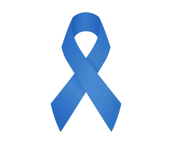 Blue Ribbon World Cancer Awareness Vector Illustration Cancer Awareness Symbol — Vector de stock