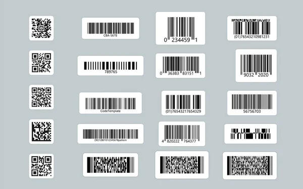 Set Codes Linear Codes Stickers Isolated Background Vector Illustration — Διανυσματικό Αρχείο