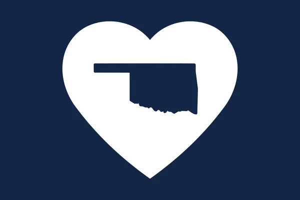 American State Heart Shape Oklahoma State Patriotic Heart Symbol Love — Stock Vector