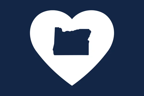 American State Heart Shape Oregon State Patriotic Heart Symbol Love — Stock Vector