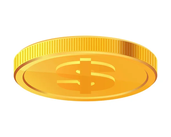 Draaiende Gouden Munt Gouden Geld Van Toepassing Gokspellen Jackpot Bank — Stockvector