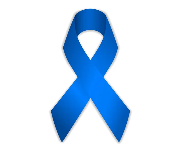 Blue Ribbon World Cancer Awareness Silk Ribbon Vector Illustration — Stock Vector