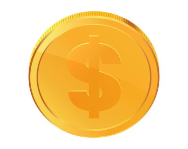 Döner altın sikke. Altın para. Kumar oyunlarına, piyangoya, bankaya ya da finansal resimlere başvurulabilir. Video oyunu ödülleri, kurdeleler için kullanılabilir. Vektör illüstrasyonu.