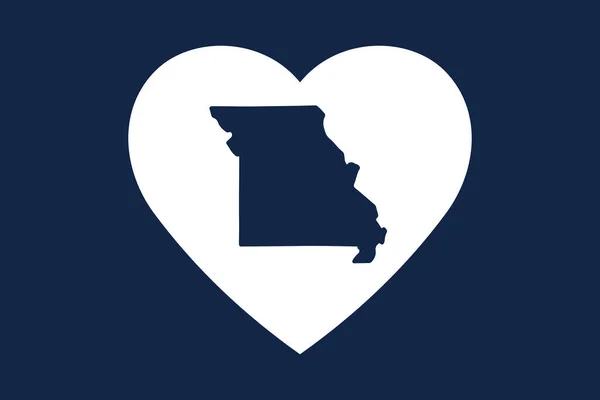 American State Heart Shape Missouri State Patriotic Heart Symbol Love — Stock Vector