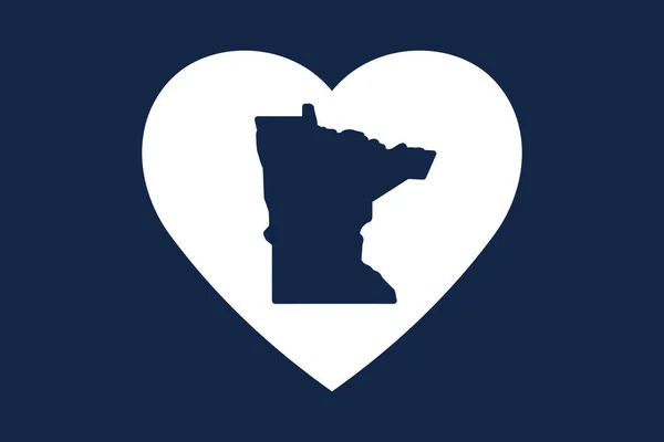 American State Heart Shape Minnesota State Patriotic Heart Symbol Love — Stock Vector