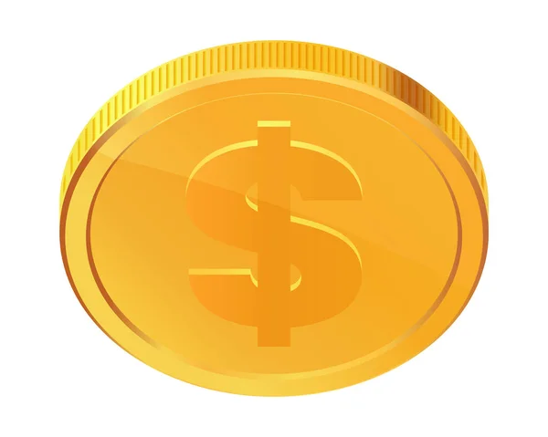 Draaiende Gouden Munt Gouden Geld Van Toepassing Gokspellen Jackpot Bank — Stockvector