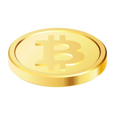 Dönen altın bitcoin paralar. Altın kripto para kripto para, para. Döndürme, 3 boyutlu bitcoin paralar. Vektör illüstrasyonu.