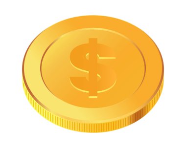 Döner altın sikke. Altın para. Kumar oyunlarına, piyangoya, bankaya ya da finansal resimlere başvurulabilir. Video oyunu ödülleri, kurdeleler için kullanılabilir. Vektör illüstrasyonu.