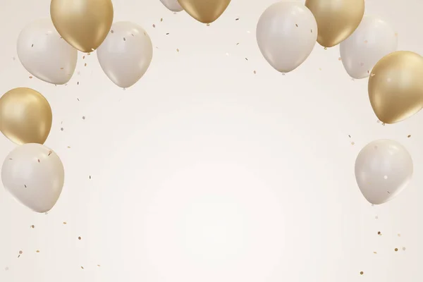 Pastel Colored Gold Balloons Pastel Pink Background Applicable Birthday Party — Stock Photo, Image